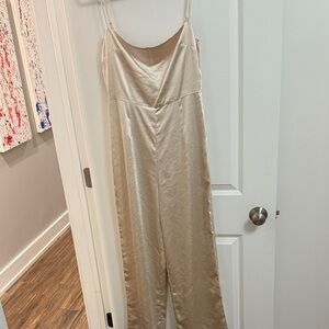 Elegant Cream Wide Leg Jumpsuit